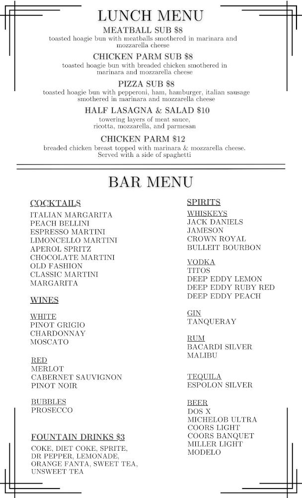 Sorella's Menu image 1